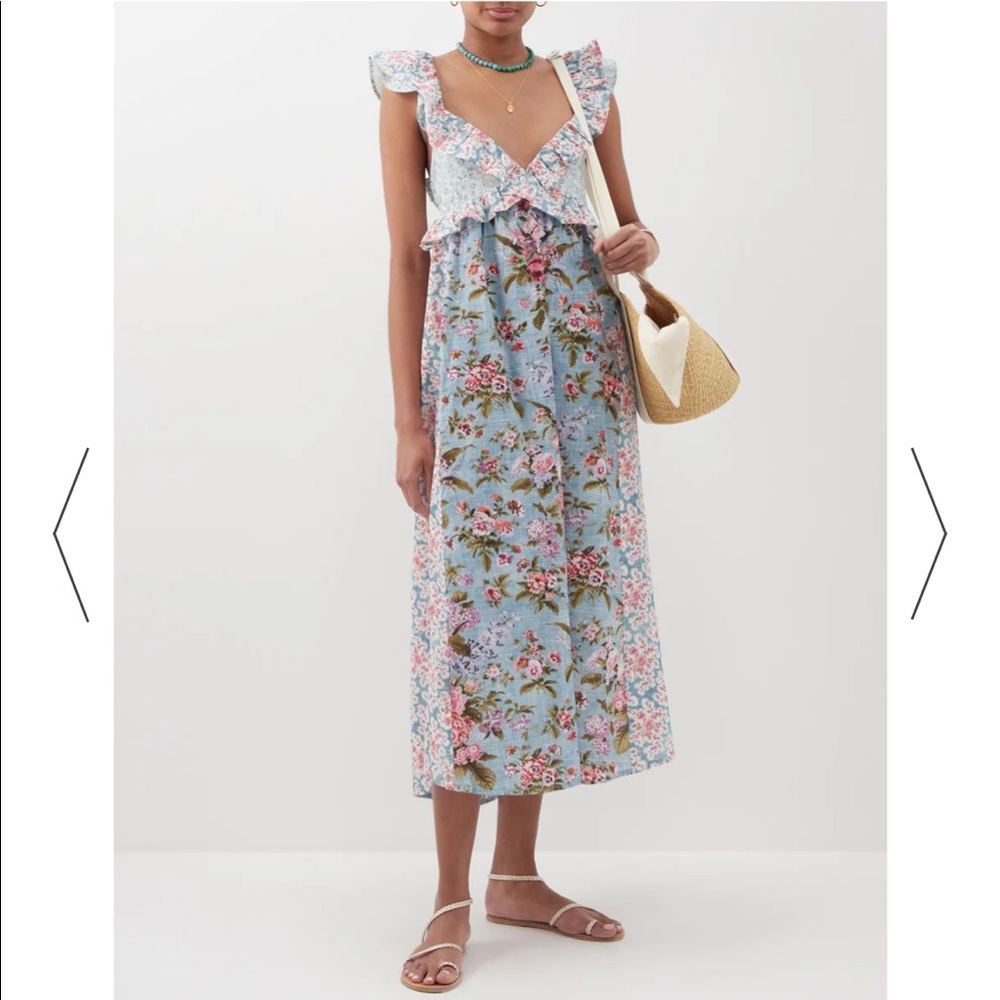 COPY - D’ASCOLI Elise ruffled floral silk fine-khadi dress